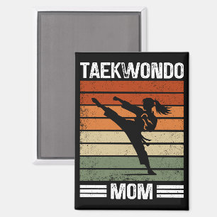 Taekwondo Mom Retro Martial Arts Mom Gift Magneet
