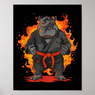 Taekwondo Nijlpaard Kickboksen Animall Jiu-Jitsu K Poster
