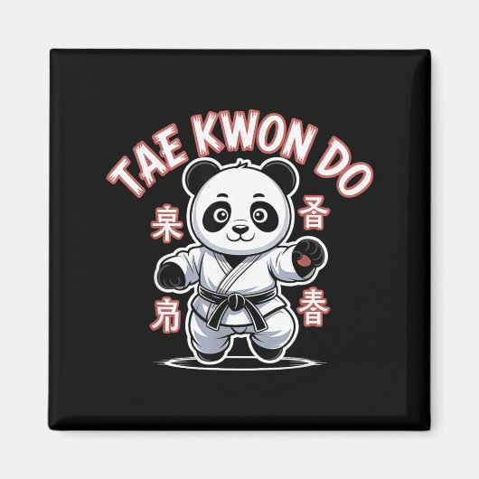 Taekwondo Panda Grappige Koreaanse Tkd Magneet (Voorkant)