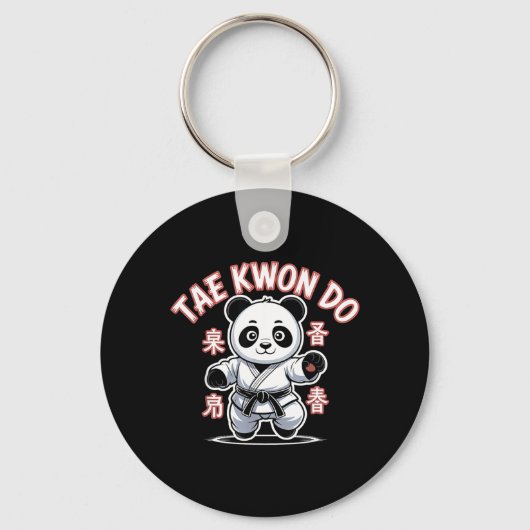 Taekwondo Panda Grappige Koreaanse Tkd Sleutelhanger (Voorkant)