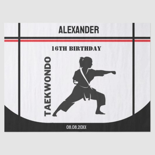 Taekwondo Player, Birthday Gift, Team Karate  Tissuepapier (Voorkant)