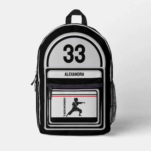 Taekwondo Player, Birthday Girl, Team Karate Bedrukte Rugzak (Voorkant)