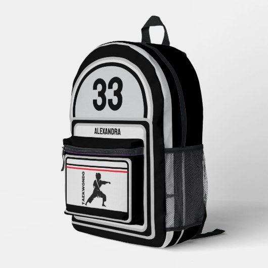 Taekwondo Player, Birthday Girl, Team Karate Bedrukte Rugzak (Achterkant Hoek Rechts)