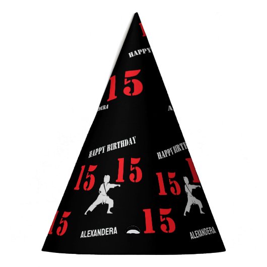 Taekwondo Player Birthday , Karate personalized  Feesthoedjes (Links)