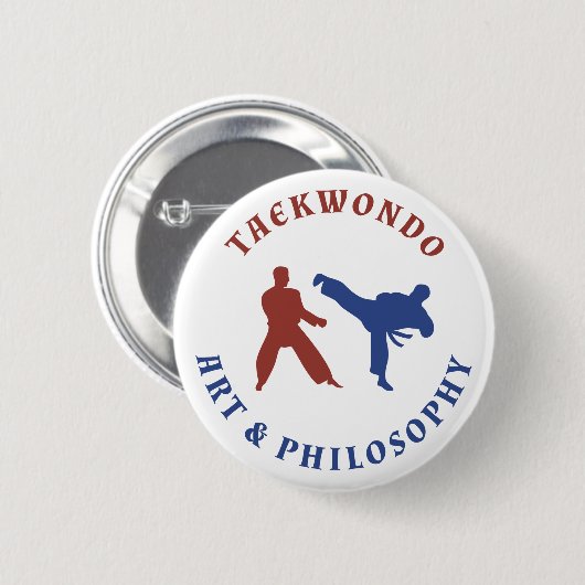 Taekwondo Red en Blue Stamp Ronde Button 5,7 Cm (Voorkant /achterkant)
