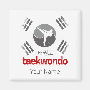 Taekwondo Retro Korea Vlag Martial Arts Vintage Magneet