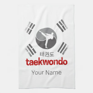 Taekwondo Retro Korea Vlag Martial Arts Vintage Theedoek