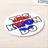 Taekwondo Ronde Kartonnen Onderzetter (Gebogen)