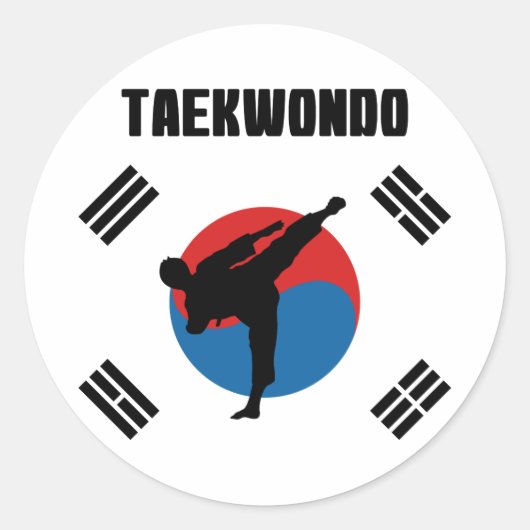 Taekwondo Ronde Sticker (Voorkant)