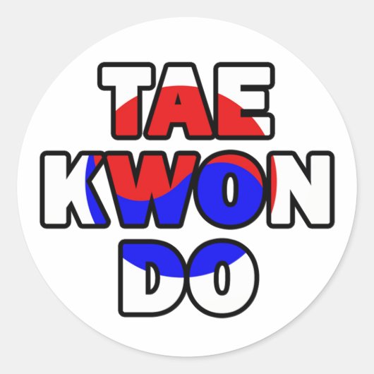 Taekwondo Ronde Sticker (Voorkant)