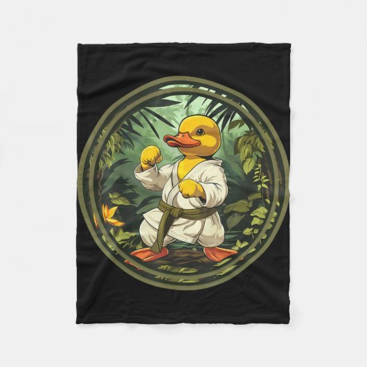 Taekwondo Rubber Eend Kickboksen Dier Jiu-Jitsu Fleece Deken (Voorkant)
