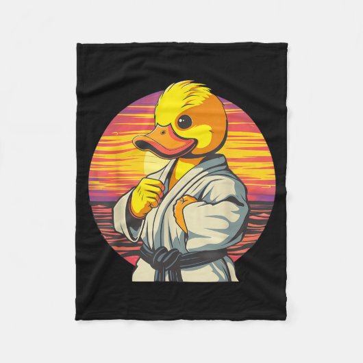 Taekwondo Rubber Eend Kickboksen Dier Jiu-Jitsu Fleece Deken (Voorkant)