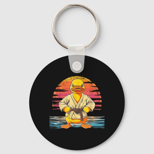 Taekwondo Rubber Eend Kickboksen Dier Jiu-Jitsu Sleutelhanger (Voorkant)