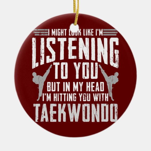 Taekwondo Self Defense Martial Arts Koreaans Keramisch Ornament (Voorkant)