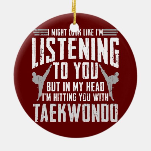 Taekwondo Self Defense Martial Arts Koreaans Keramisch Ornament (Achterkant)