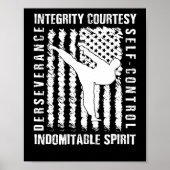 Taekwondo Shirt 5 Tenets Taekwon-do Martial Arts Poster (Voorkant)