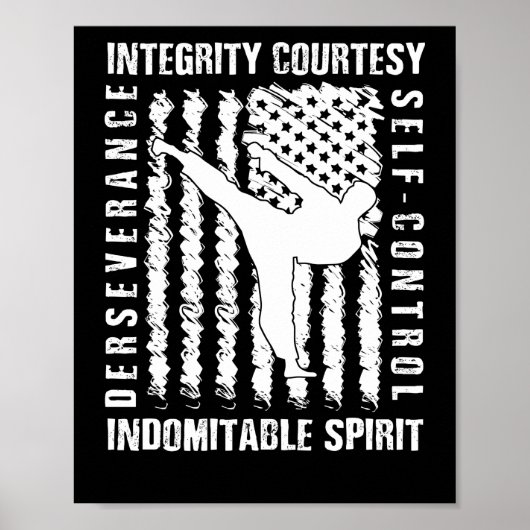 Taekwondo Shirt 5 Tenets Taekwon-do Martial Arts Poster (Voorkant)