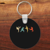 Taekwondo Silhouette Kick Karate Gift Idea Sleutelhanger (Voorkant)