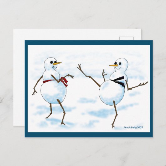 Taekwondo sneeuwman briefkaart (Voorkant / Achterkant)