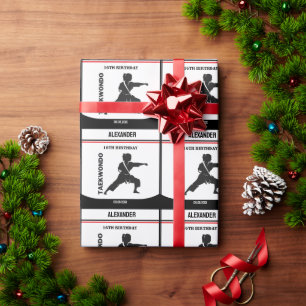 Taekwondo Speler, Verjaardagscadeau, Team Karate Cadeaupapier