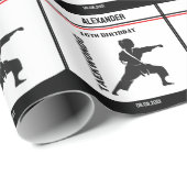 Taekwondo Speler, Verjaardagscadeau, Team Karate Cadeaupapier (Rol Hoek)