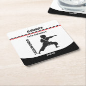 Taekwondo Speler, Verjaardagscadeau, Team Karate Kartonnen Onderzetters (Schuin)