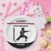 Taekwondo Speler, Verjaardagscadeau, Team Karate Papieren Bordje (Feest)