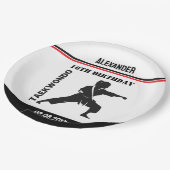 Taekwondo Speler, Verjaardagscadeau, Team Karate Papieren Bordje (Gekanteld)