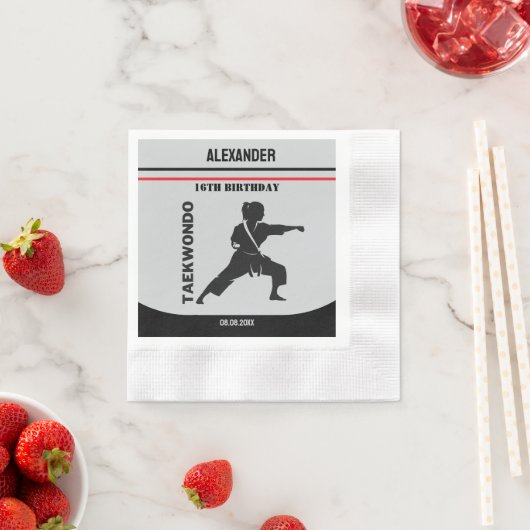 Taekwondo Speler, Verjaardagscadeau, Team Karate Servet (Insitu)