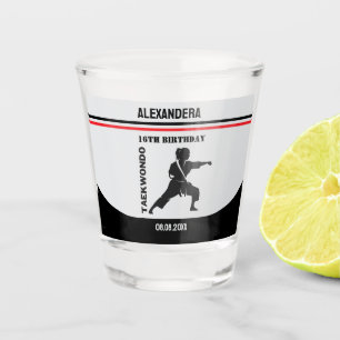 Taekwondo Speler, Verjaardagscadeau, Team Karate Shot Glas