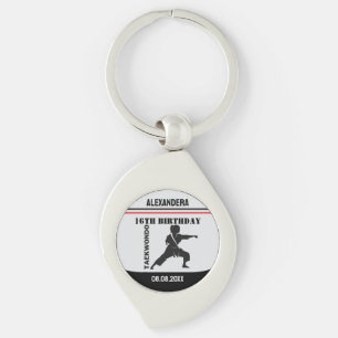 Taekwondo-speler, Verjaardagscadeau, Team Karate  Sleutelhanger
