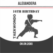 Taekwondo Speler, Verjaardagscadeau, Team Karate Sticker (Voorkant)