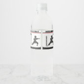 Taekwondo speler, Verjaardagsmeisje, Team Karate Waterfles Etiket (Achterkant)