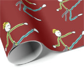 Taekwondo Stickman Cadeaupapier (Rol Hoek)