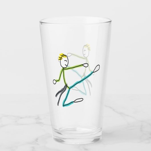 Taekwondo Stickman Glas (Voorkant)
