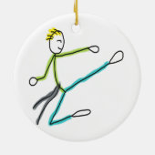 Taekwondo Stickman Keramisch Ornament (Achterkant)