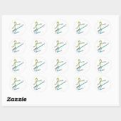 Taekwondo Stickman Ronde Sticker (Vel)