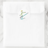 Taekwondo Stickman Ronde Sticker (Tas)