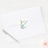 Taekwondo Stickman Ronde Sticker (Envelop)