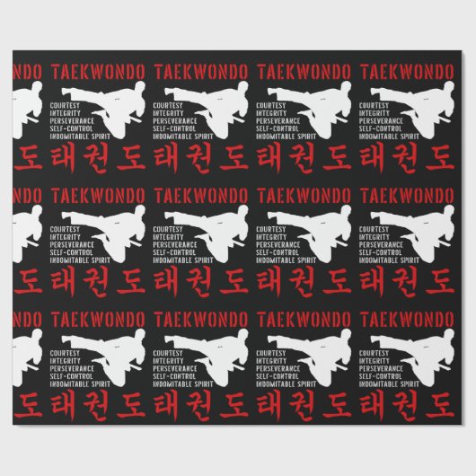 Taekwondo Tenets Martial Arts Cadeaupapier (Vlak)