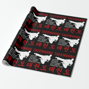 Taekwondo Tenets Martial Arts Cadeaupapier
