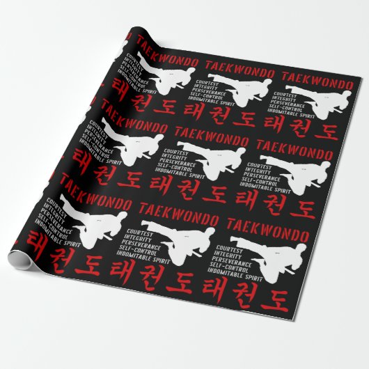 Taekwondo Tenets Martial Arts Cadeaupapier (Uitgerold)