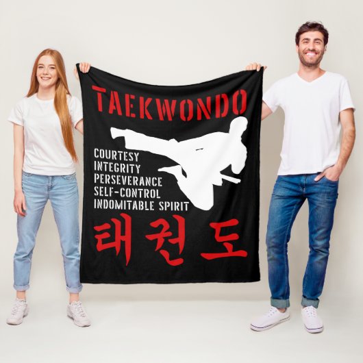 Taekwondo Tenets Martial Arts Fleece Deken (In situ)