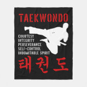 Taekwondo Tenets Martial Arts Fleece Deken (Voorkant)