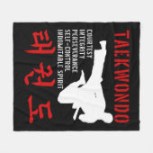 Taekwondo Tenets Martial Arts Fleece Deken (Voorkant (Horizontaal))
