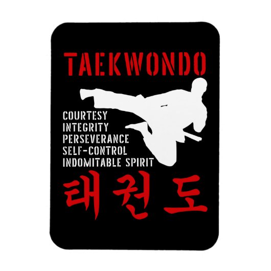 Taekwondo Tenets Martial Arts Magneet (Verticaal)