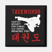 Taekwondo Tenets Martial Arts Magneet (Voorkant)