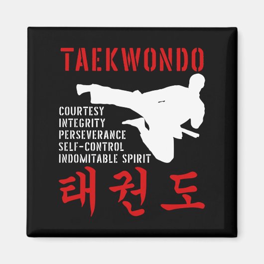 Taekwondo Tenets Martial Arts Magneet (Voorkant)