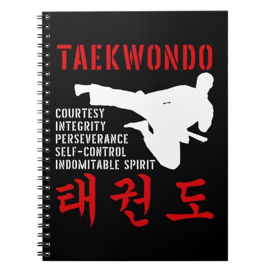 Taekwondo Tenets Martial Arts Notitieboek (Voorkant)