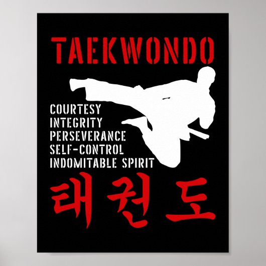 Taekwondo Tenets Martial Arts Poster (Voorkant)